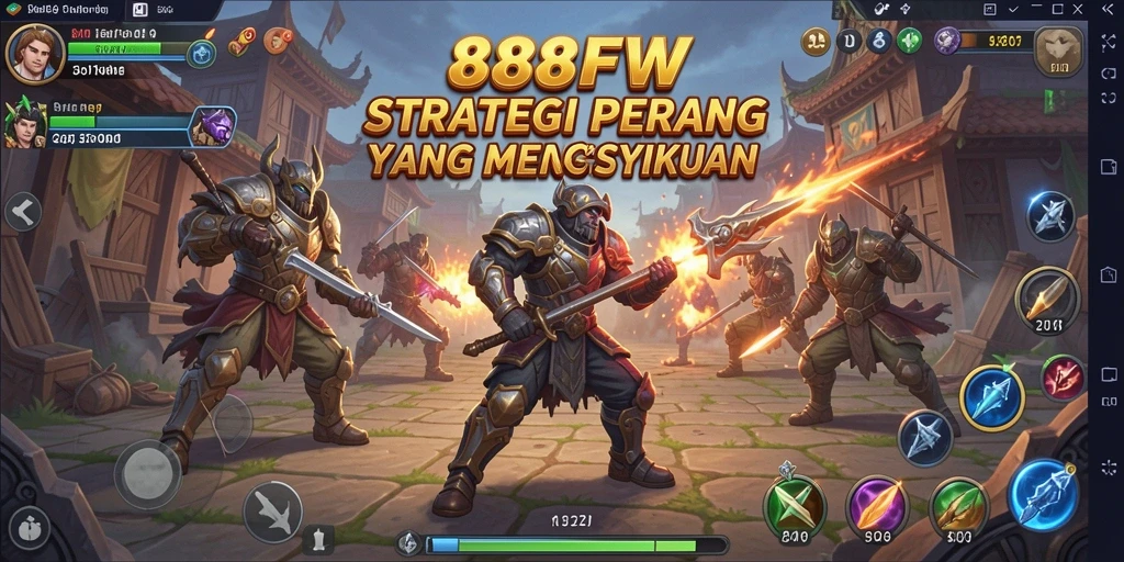 Screenshot gameplay strategi menampilkan pertempuran epic di 888FW.