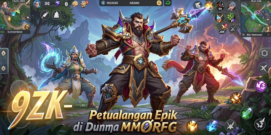 Screenshot gameplay menunjukkan pertarungan seru di dunia 9ZK.