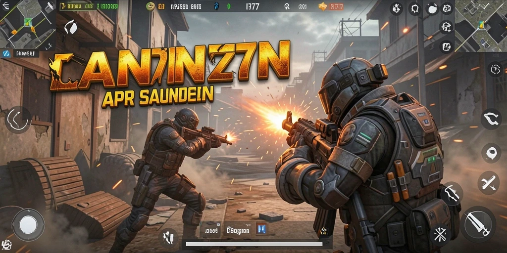 Tampilan gameplay AN777 dengan pertarungan seru di arena FPS.