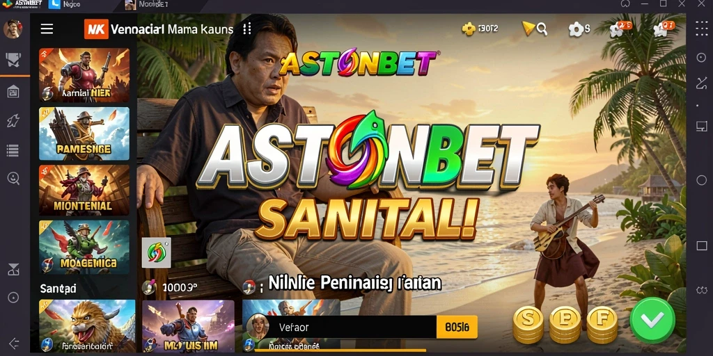 Tampilan gameplay ASTONBET yang ceria dan interaktif.