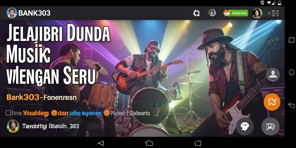 Screenshot BANK303 menunjukkan gameplay interaktif dan seru dalam menjelajahi musik.