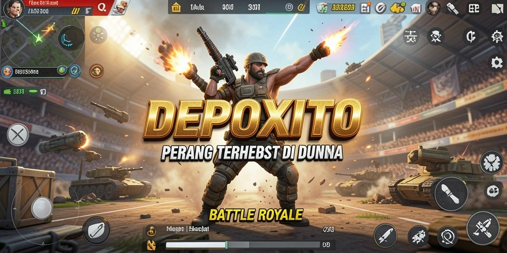 Gameplay seru dan mendebarkan dalam DEPOXITO Battle Royale.