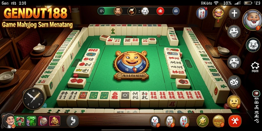 Screenshot gameplay GENDUT188 yang menampilkan keseruan bermain Mahjong.