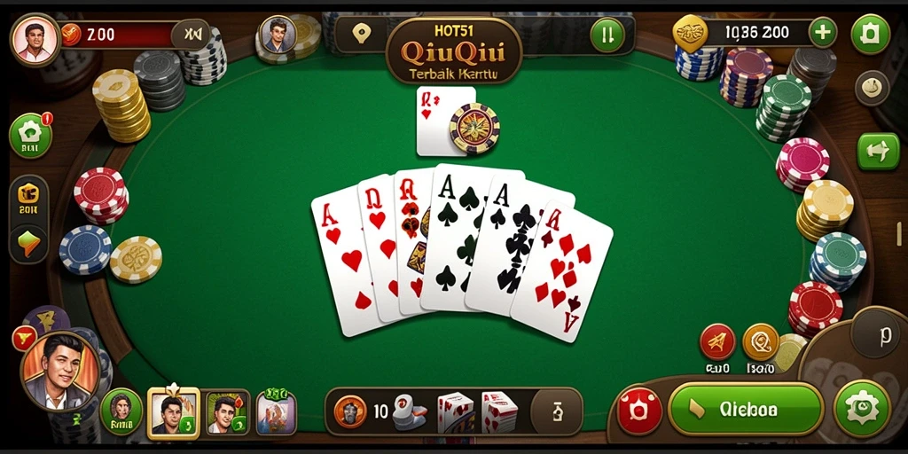 Screenshot HOT51 menampilkan aksi intens permainan QiuQiu yang seru.