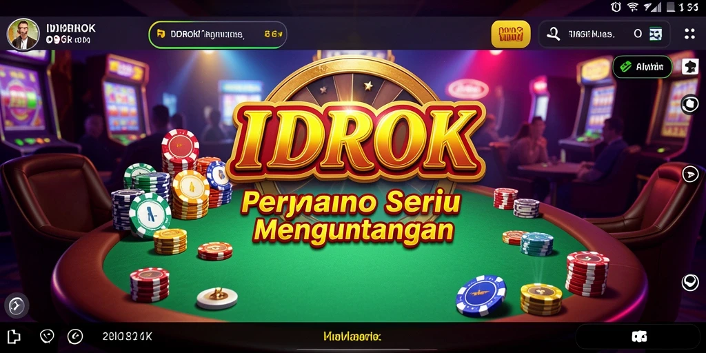 Tampilan gameplay menarik dari IDROK dengan atmosfer kasino yang realistis.