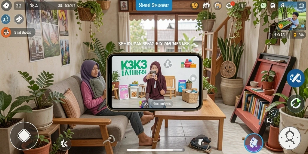 Tampilan gameplay interaktif K3K3 yang menarik dan realistis.