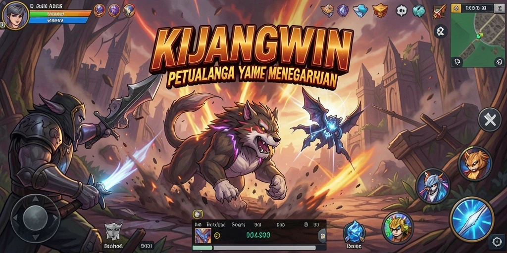 Tampilan menarik dari gameplay KIJANGWIN dengan karakter anime.