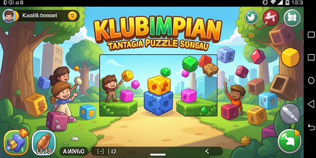 Screenshot gameplay KLUBIMPIAN menunjukkan keseruan saat menyelesaikan teka-teki.