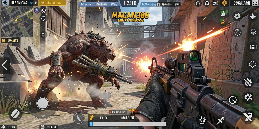 Screenshot gameplay MACAN388 yang menampilkan aksi tembak-menembak yang seru.