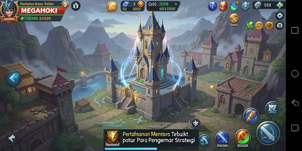 Tampilan menarik dari gameplay <strong>MEGAHOKI</strong> dalam aksi Tower Defense.