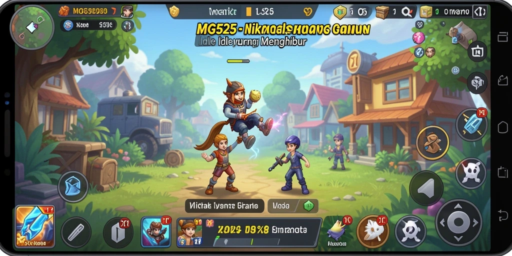 Tampilan gameplay MG525 yang menarik dengan elemen Idle yang seru.