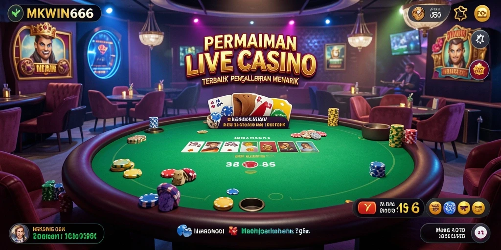 Tampilan menarik dari gameplay Live Casino MKWIN666 yang interaktif.