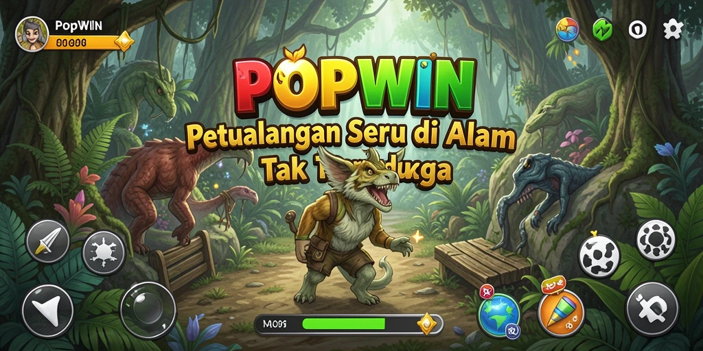 Gameplay POPWIN yang seru dan menantang dengan grafis menarik.