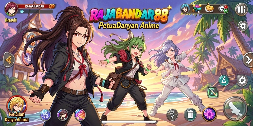 Screenshot gameplay yang menampilkan karakter anime beraksi.