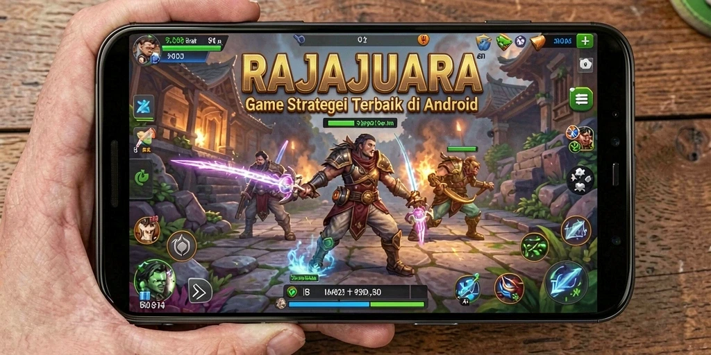 Tampilan gameplay seru dari RAJAJUARA yang menunjukkan strategi dan pertempuran.