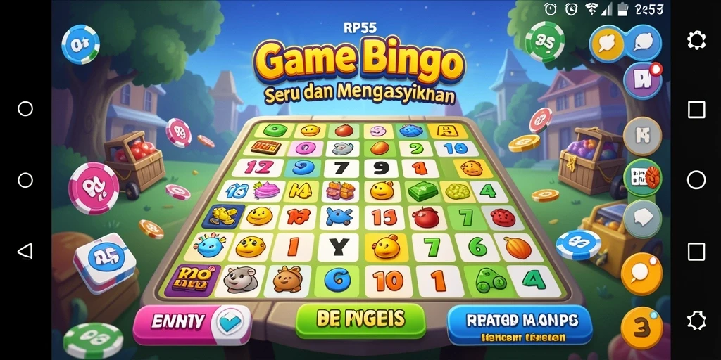 Tampilan utama gameplay Bingo di RP55 yang seru.