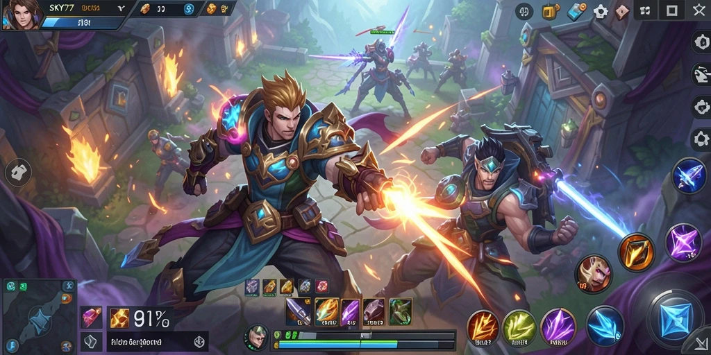 Tampilan gameplay seru dalam SKY77 dengan karakter menarik dan aksi cepat.