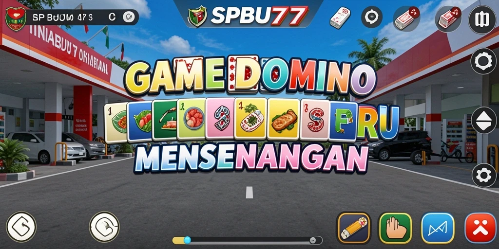 Screenshot gameplay SPBU77 yang menampilkan momen seru bermain Domino.