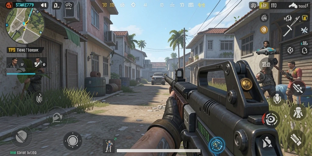 Screenshot gameplay STAKE779 menampilkan aksi seru dalam mode TPS.