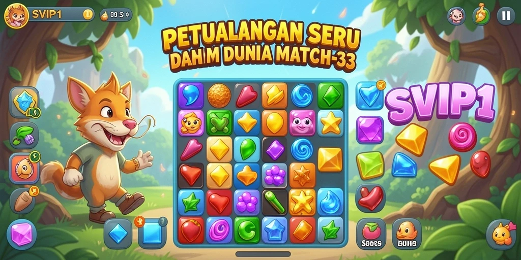 Screenshot menunjukkan gameplay menarik dari SVIP1 dalam genre Match-3.